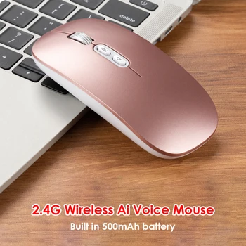

AI Smart Voice Wireless Ergonomic Mouse 2.4G Ultra-thin Desktop 1600dpi Optical Mice,Can translate many languages For PC Laptop