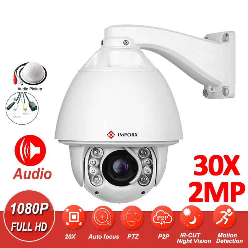 IMPORX HD 1080P 2MP 20X 30X Zoom POE с автоматическим отслеживанием Высокоскоростная купольная