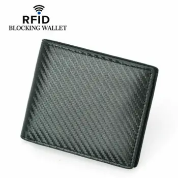 

Genuine Leather Business Men RFID Locking Wallet Credit Card Holder Clutch Bifold Pocket Wallet