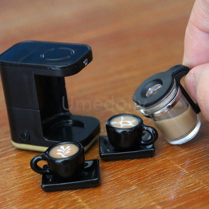 1/12 Scale Miniature Dollhouse Coffee Machine Modle Pretend Play Simulation Kitchen Appliance Accessories Toy kitchen toys pretend kitchen toys doll house toys dollhouse furniture set pretend coffee set toys