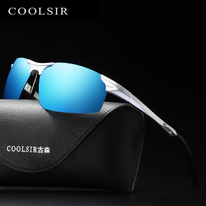 Мужские поляризованные солнцезащитные очки Coolsir в полуоправе из алюминиево