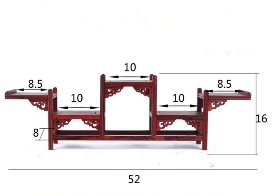 

Red acid five layer type branch ancient shelf, antique rack, multi treasure rack, shelf, handicraft, living room ornament rack.