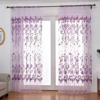 

Peony Tulle Door Window Curtain Drape Panel Sheer Translucent Screen Valances Drapes In Living Room Home Decor Voile Valances