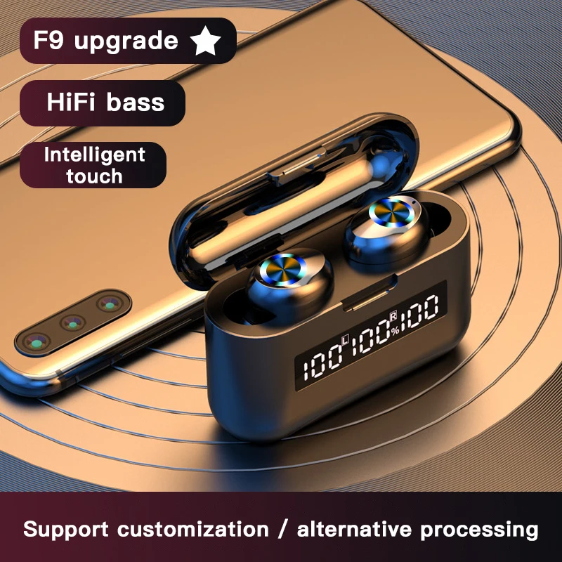 X35 F9 TWS Wireless Bluetooth Earphones G5S V5.0 Stereo Earbuds with  2000mAh power bank for Iphone 12 Mini xiaomi smartphones