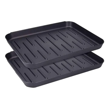 

2Pcs Boot Mat for Heavy Duty Floor Protection -Pet Bowls-Multi-Purpose Tray for Mudroom,Entryway 13.7X10.6 Inch