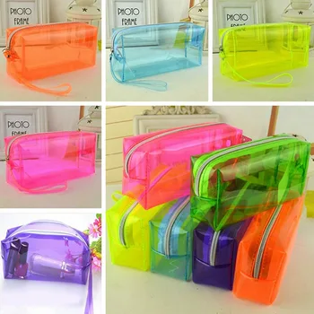 

Cute PVC Case Colorful Transparent Sequin Quicksand Girl Bag Creative Stationery School Supplies Drop Shipping
