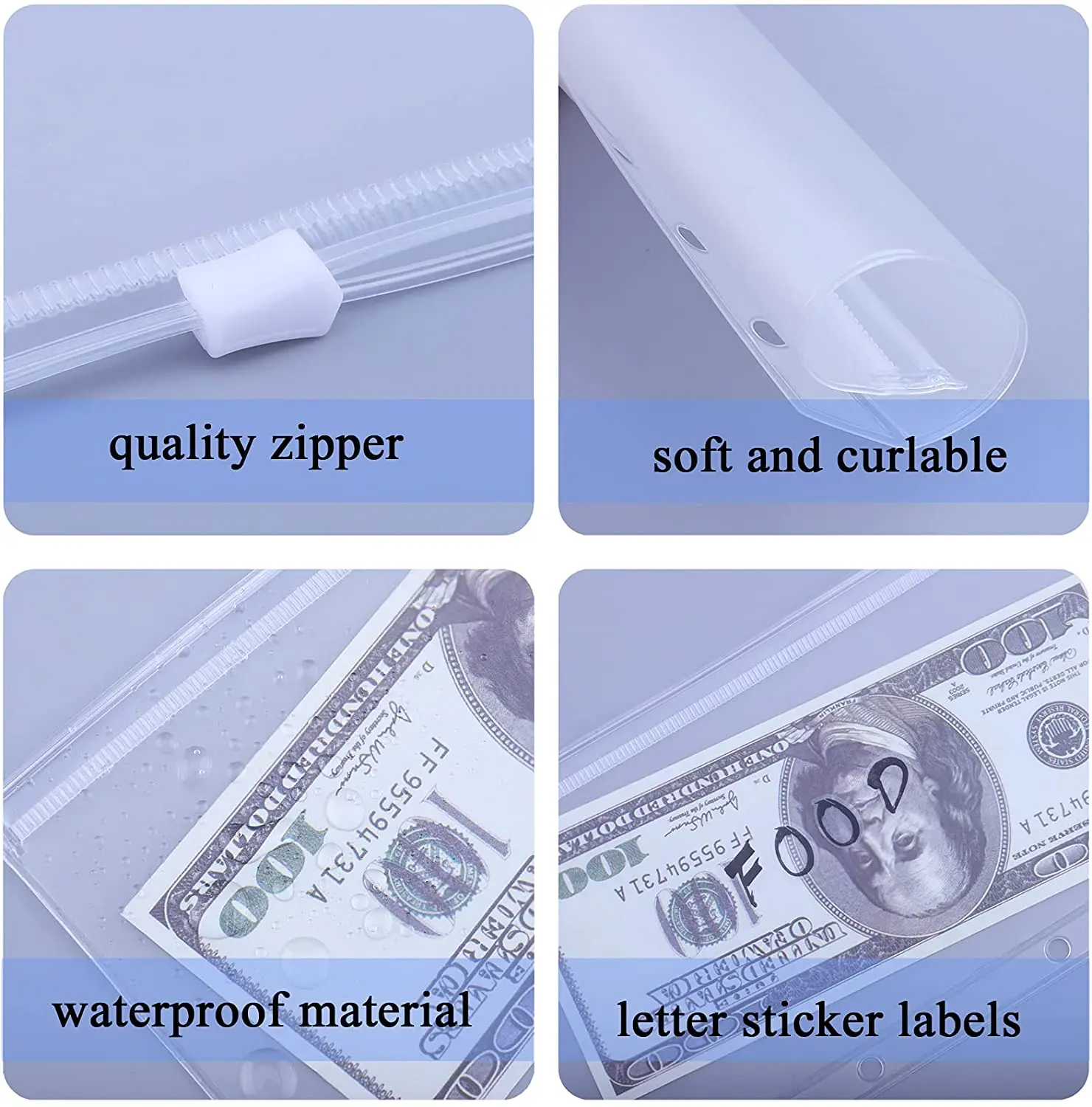 12pcs 3 Hole Mini Binder Pocket Frosted Clear PVC Bag Loose Leaf Zipper  Pouch Journal Binder Refills Zip Pocket Card Storage Bag - AliExpress