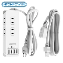 Японская штепсельная вилка NTON POWER с 3 метровыми удлинителями, 6000 В, защита от перенапряжения, лента питания с вращающейся вилкой для домашнег...