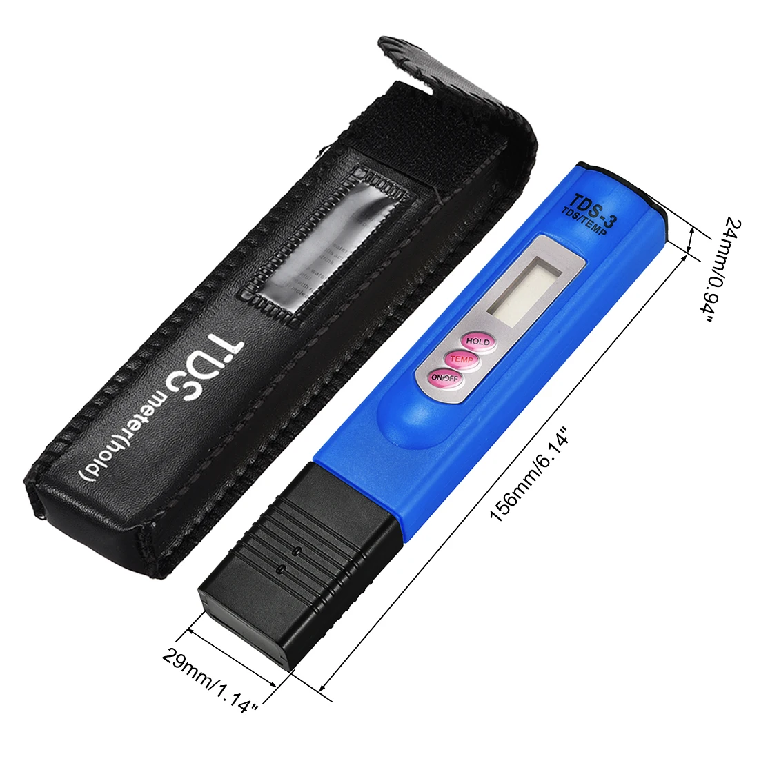 Uxcell TDS 3 PPM Измеритель проводимости для Ro воды аквариум бассейн w кожаный чехол синий 2 шт