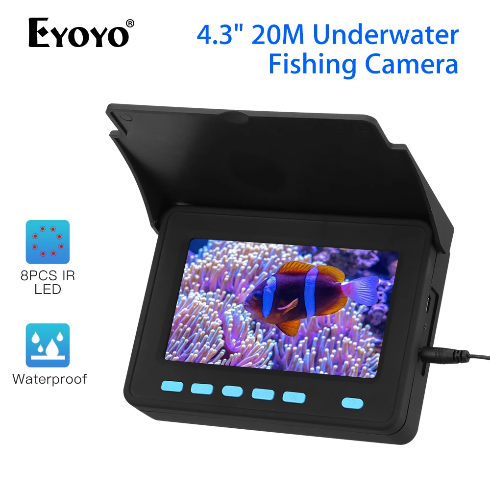 

Eyoyo Portable 1000TVL 4.3inch Fish Finder Underwater Camera Night Fishing Visual Fish Detector 8pcs IR LED Ice Fishing Camera