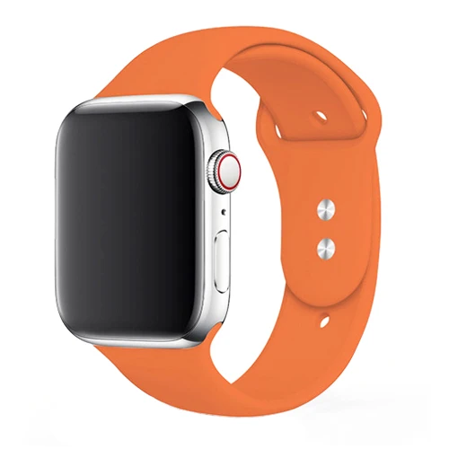 Спортивный ремешок для часов для apple watch, ремешок 42 мм, 38 мм, версия apple watch 4/5/3/2/1 44 мм 40 мм наручных часов iwatch, браслет, силиконовый ремешок для часов аксессуары - Цвет ремешка: 5-Orange