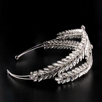 

Exaggerated Branches Shape Full Crystal Headband Bride Tiaras and Crowns Designer Hairband for Wedding Birthday Party