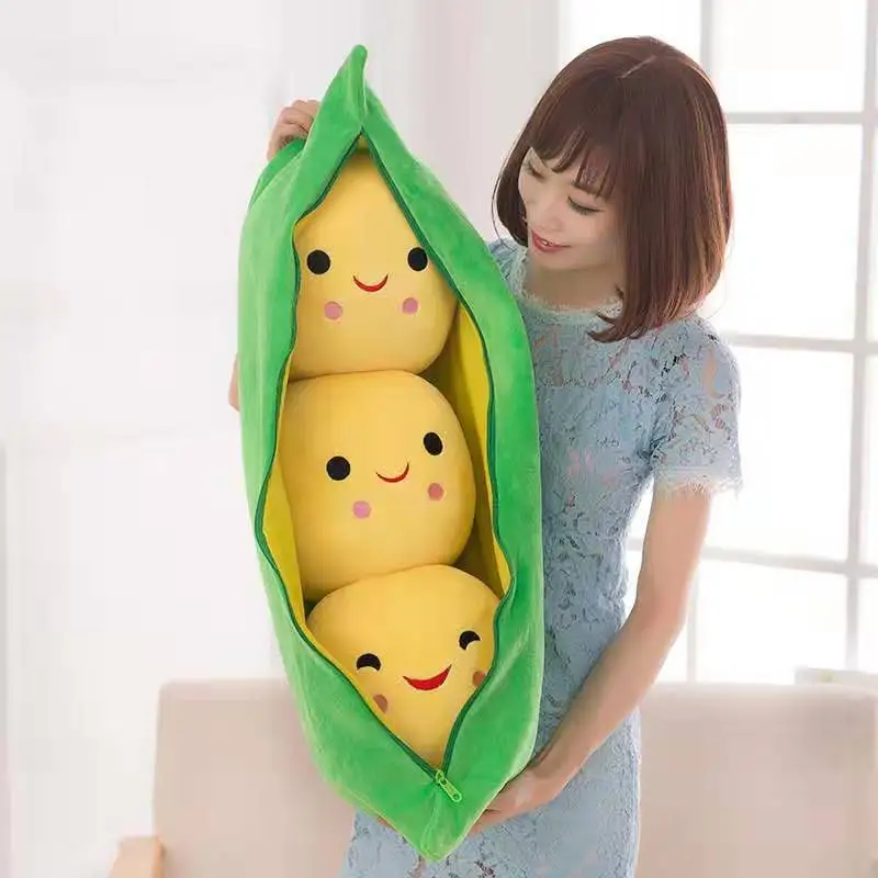 Забавные Животные Горячие кукольные игрушки Форма история ролевые куклы для игр подарок плюшевые куклы дети девочка Мягкие игрушки Плюшевые горошины игрушки для детей - Цвет: Цвет: желтый
