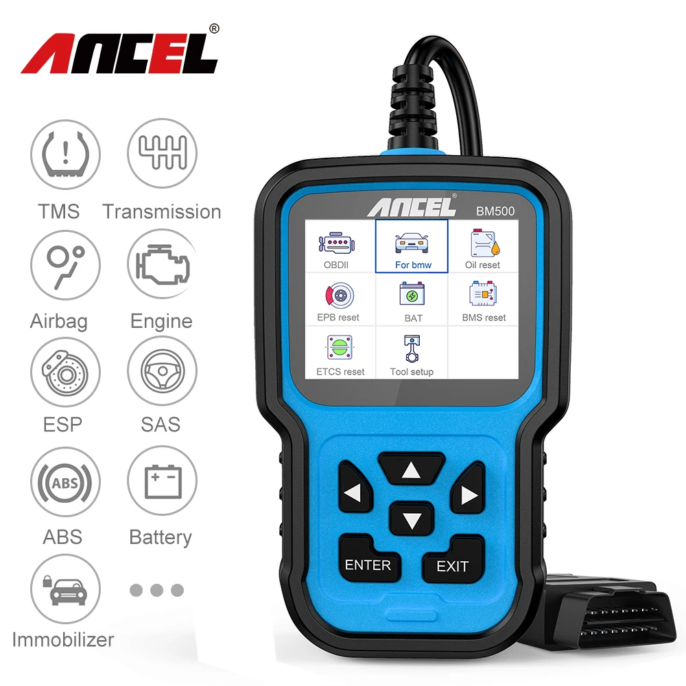 ANCEL BM500 OBD2 сканер для E82 E87 ПП EPB SAS сброса автоматический сканирующий инструмент