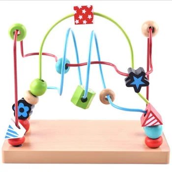 

Kids Wooden Toy Classic Colorful Wood Bead Maze Child Beads Educational Toy Rollercoaster Maze Puzzle Toys Xmas Gift