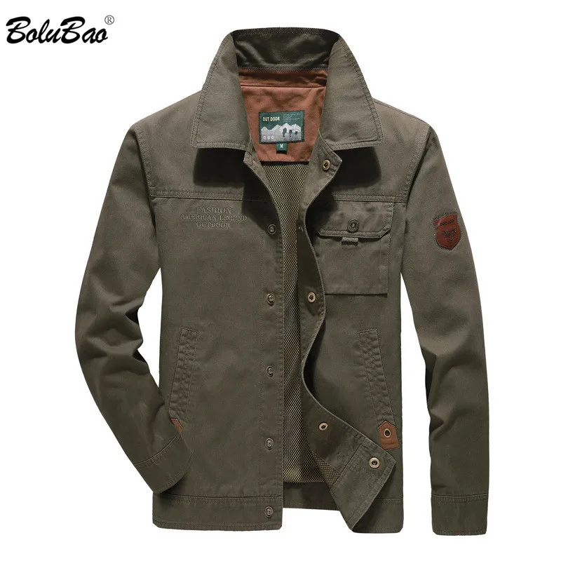 

BOLUBAO New Men Military Style Jackets Autumn Winter Solid Color Men's Jacket Male Cotton Standing Collar Jacket Casual Coats