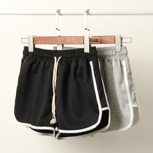 Шорты для йоги с закругленными краями, женские тянущиеся шорты с высокой талией, свободные пляжные сексуальные летние женские повседневные шорты с широкой стопой