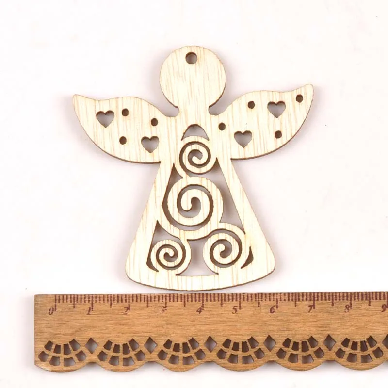5PCS DIY Wooden Chip Christmas Tree Hanging Ornaments Pendant Kids Gifts Snowman Tree Shape Xmas Ornaments Decorations mt2557 - Цвет: 9