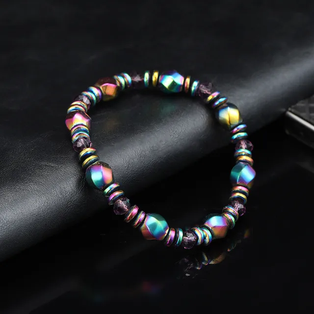 Fashion Energy Hematite Magnetic Bracelets Men Nature Silver color Hematite Charm Bracelets for Women High Polish Energy Jewelry Magnetic Bracelets