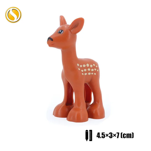 Animal Baby Cat Dog Horse Tiger Dinosaur Big Building Blocks Cultivate Children's Love Compatible With Original Brands Toy Block Deer baby