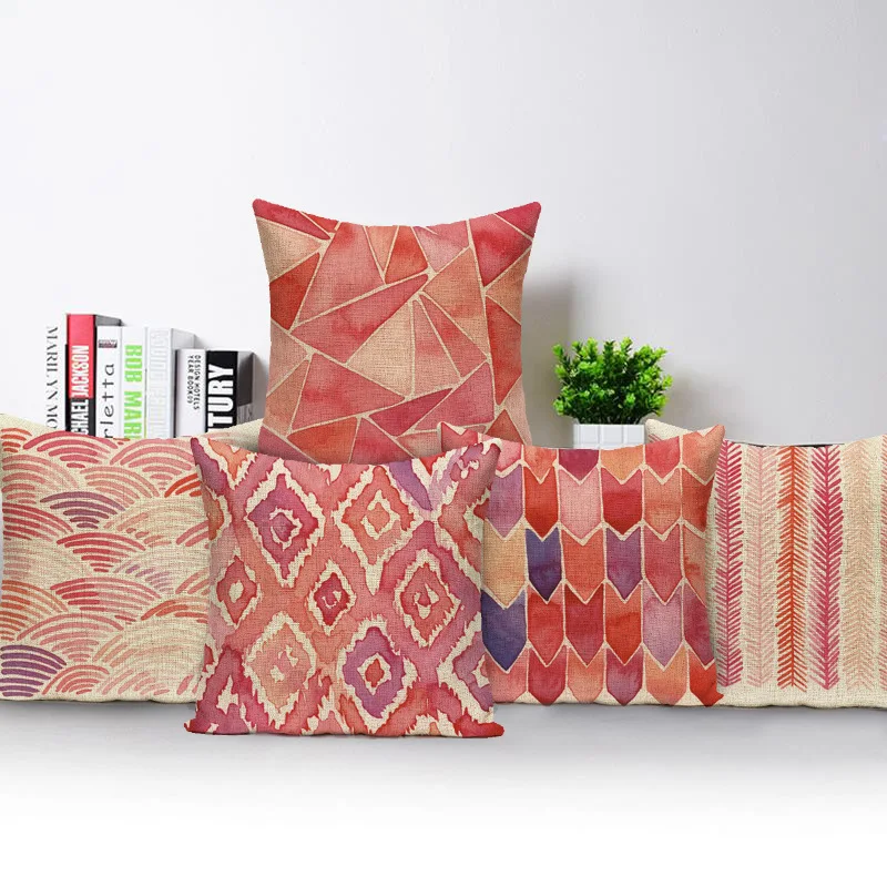 

Wave Cushion Cover Linen Geometry Pattern Decorative for Sofa Seat Soft Throw Pillow Case Cover Home Decor 45x45cm