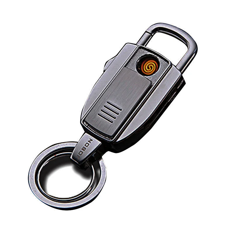 Брелок USB Зажигалка Мини портативные электрические зажигалки перезаряжаемая ветрозащитная ультратонкая металлическая креативный ключ Зажигалка-пряжка 10 шт