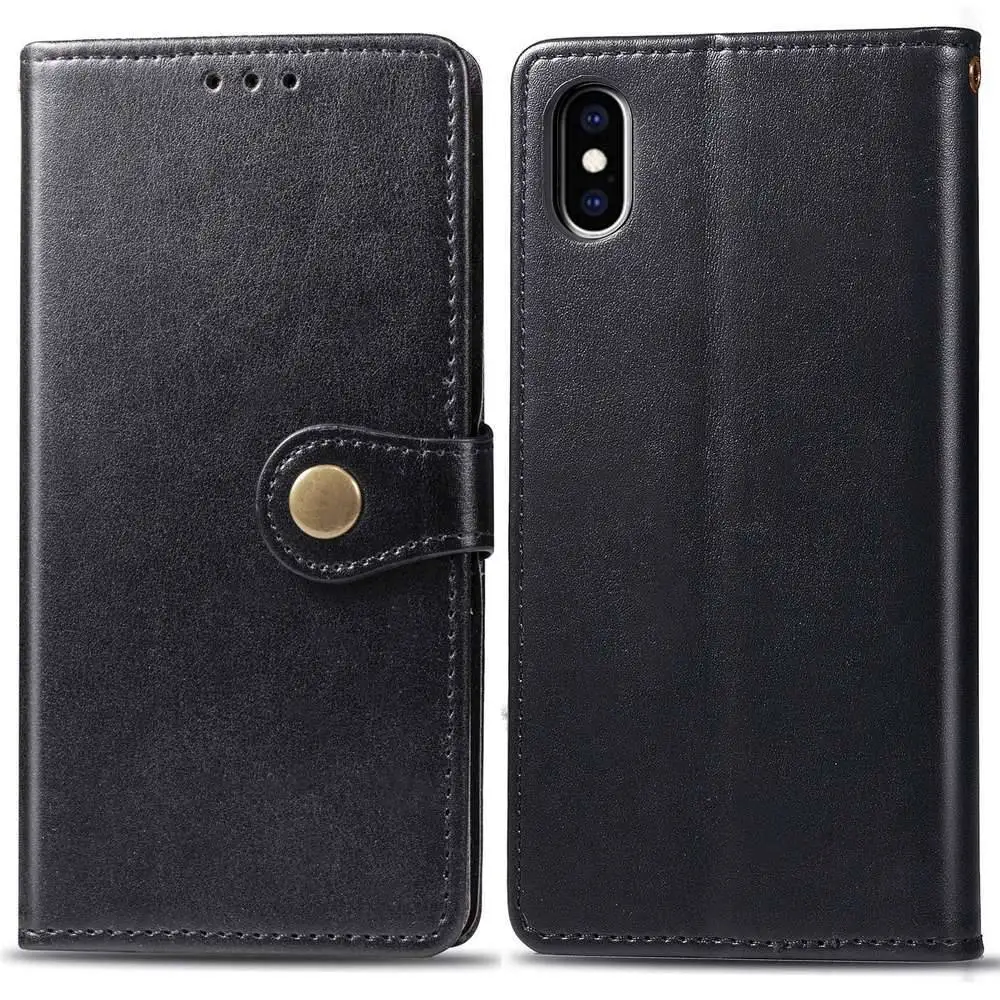 Кожаный флип чехол для телефона iPhone XS Max XR 8 7 Plus кошелек с держателем карт 6 6s X