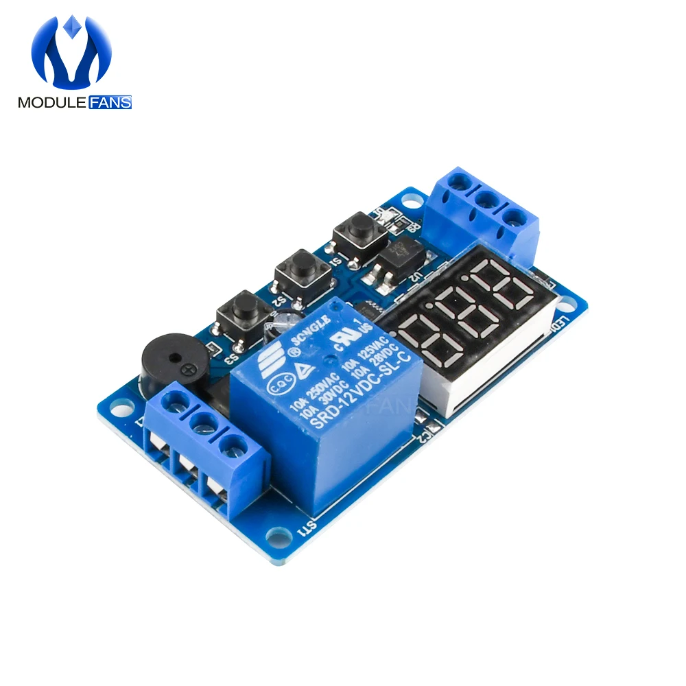 Digitale Led-anzeige Zeit Verzögerung Relais Modul Board DC 12V Control Programmierbare Timer Schalter Trigger Zyklus Modul Auto Summer