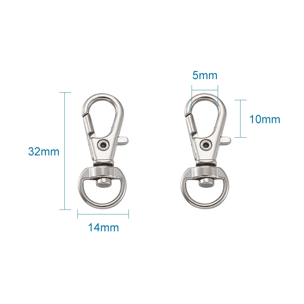 Gancho para Faça Liga Giratória Lagosta Garra Fechos Colhedor Snap Você Mesmo Chaveiro Anel Jóias Fazendo Acessórios 13x32mm 500 Pçs 1 Cheap Componentes p joias