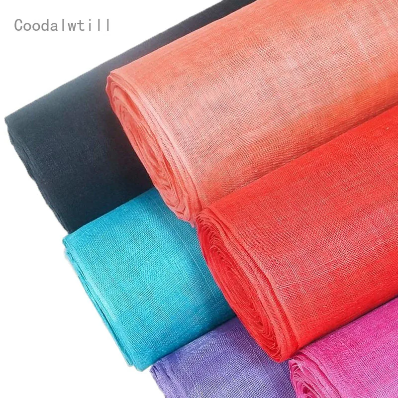 

2 Meters/PIECES Multiple Colors 90 Cm Width Sinamy Fabric Material Make For Women Fascinator Hats Fedora Linen Hair Accessories