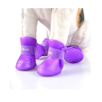 

Dog Rain Shoes 4Pcs/pack Waterproof Rain Shoes Summer Organic Silicone Pet Rain Shoes for Dog Puppy Rubber Boots Durable Shoes
