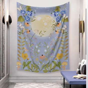 

Moon Phase Flower Collection Tapestry Background Cloth Home Wall Decoration Cloth Painting