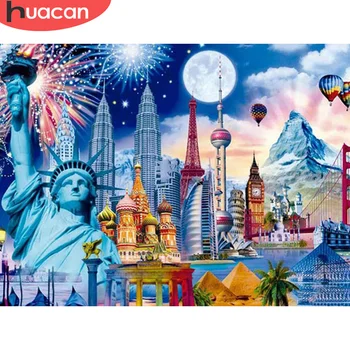 

HUACAN Diamond Painting Liberty Full Square/Round Castle Diamond Embroidery Mosaic Landscape Home Decoration Craft Kit