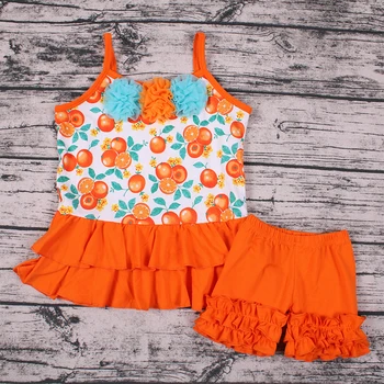 

children summer boutique clothes girl outfit set kid baby clothing set baby summer two pcs outfit sleeveless tank top and shorts