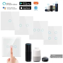 

1/2/3 Gang TUYA WiFi Smart Touch Switch 110-250V Smart Life Wall Button Smart Light Switch For Alexa And Google Home Assistant