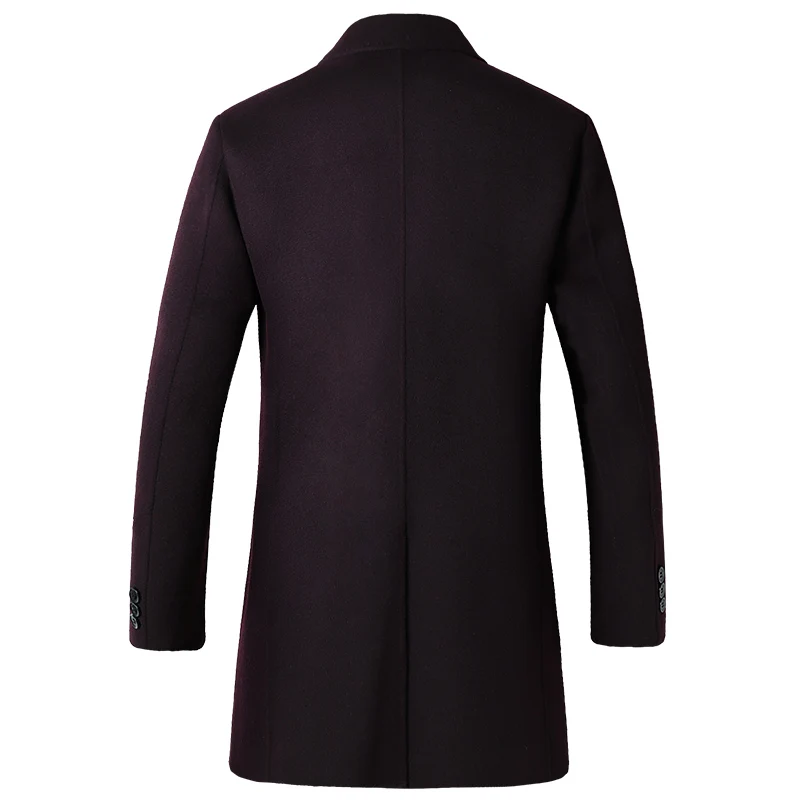 Aismz New Fashion Winter Double Sided Wool Cashmere Overcoat Men Jacket Coat Business Casual Single Button Long Woolen Outwear