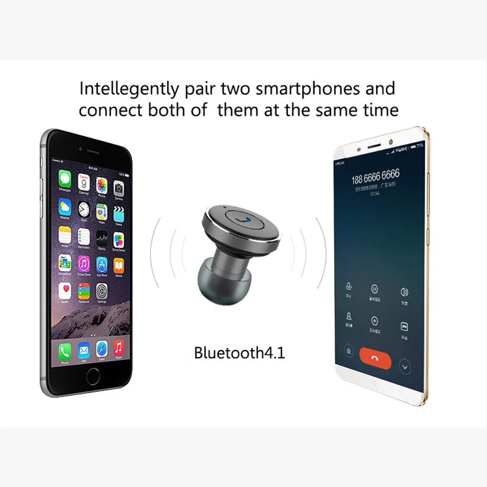 Mosunx Bluetooth V4.1 Беспроводная Автомобильная деловая гарнитура с двойным usb-портом Встроенный микрофон технология шумоподавления гарнитура