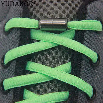 

No Tie Shoelaces Ellipse Elastic Shoe Laces For Kids And Adult Gun Color Quick Metal Capsule Lock Lazy Shoestrings 26 Colors