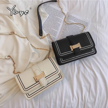 

YBYT fashion crossbody bags for women high quality chain women bag designer handbags hotsale flap women shoulder messenger bags