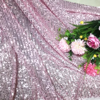 

1m / Bag Red Pink Stretch Sequin Fabric Evening Dress Skirt Advanced Custom Sewing Material 130 Cm Wide