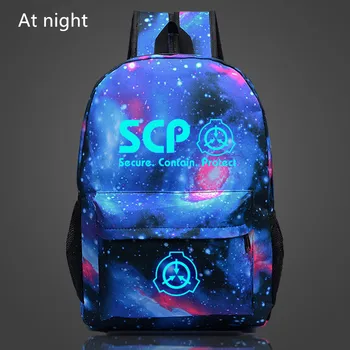 

New SCP backpacks Special Containment Procedures Foundation luminous backpack women men teenagers shoolbag rucksack laptop Bags
