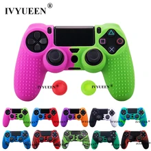 Силиконовый чехол IVYUEEN для Dualshock 4 PS4 Pro, тонкий чехол для контроллера и ручки для большого пальца, колпачки для playstation 4, аксессуары для игр