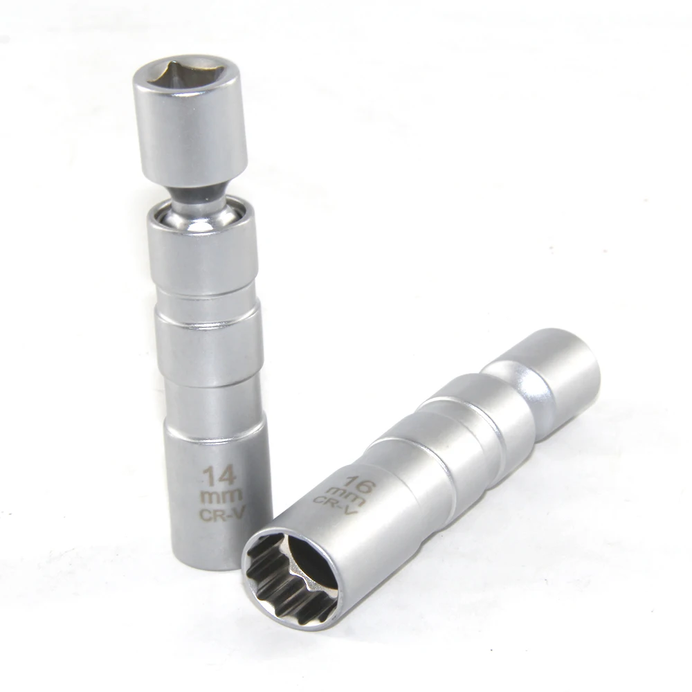 2 Pcs 3/8 Inch Drive 12 Point CRV Steel Spark Plug Wobble Removal