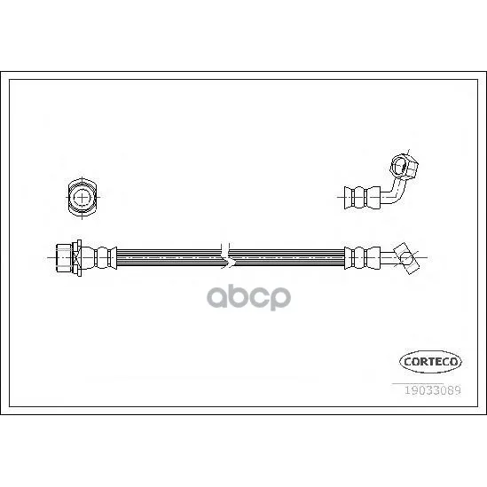 Шланг Тормозной Toyota: Land Cruiser 100 4.2 Td/4.7 98-, Land Cruiser 90 3.0 D-4d 95- Corteco арт. 19033089