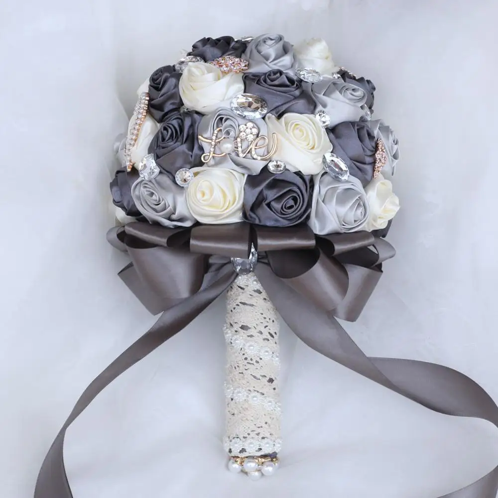 

Diamond Wedding Bridal Bouquets Romantic Bridesmaid Bouquet Holding Fowers Flores De Boda Handmade W373D
