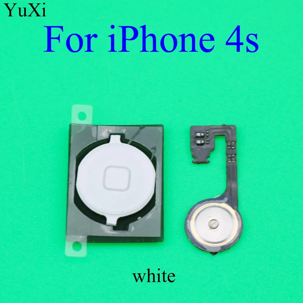 YuXi для Apple iPhone 4S Главная Кнопка возврата ключа гибкий кабель лента для iPhone 4 4s Замена кнопки «Домой» части черный/белый