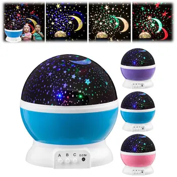 

LED Projector Star Moon Colorful Rotating Galaxy Night Light Lamp For Children Kids Bedroom Decor Battery Operated Gifts