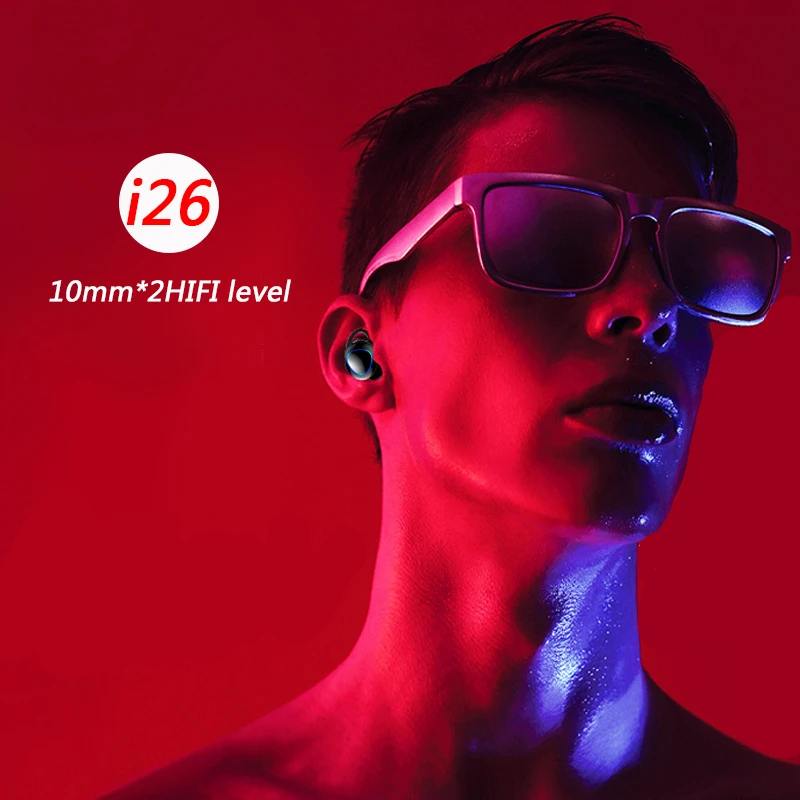 I-26 TWS 5,0 Bluetooth наушники истинные Беспроводные наушники гарнитура интеллектуальное шумоподавление IY298
