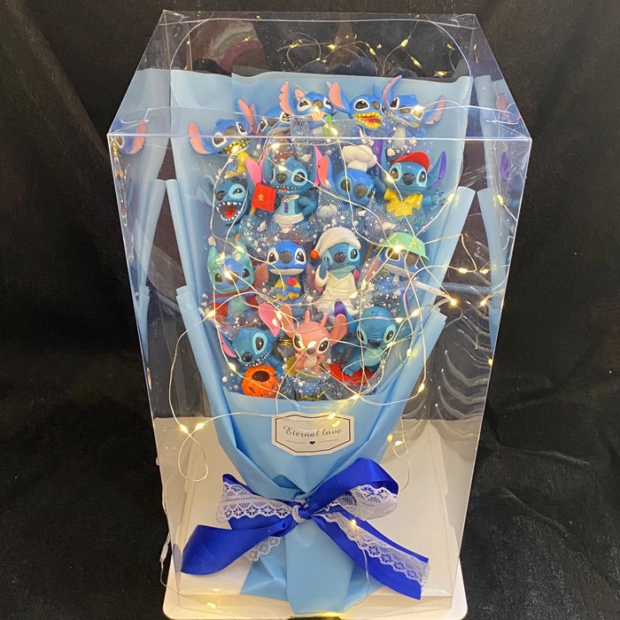 

Disney Stitch Doll Lilo Stitch Plush Toy Lilo And Stich Flower Bouquet With Fake Soap Flower Wedding Party Birthday Gift No Box