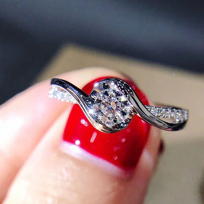Silver Ring 925 Sterling Silver Carat Heart And Arrow Zircon For Woman silver heart ring,silver rings,silver ring